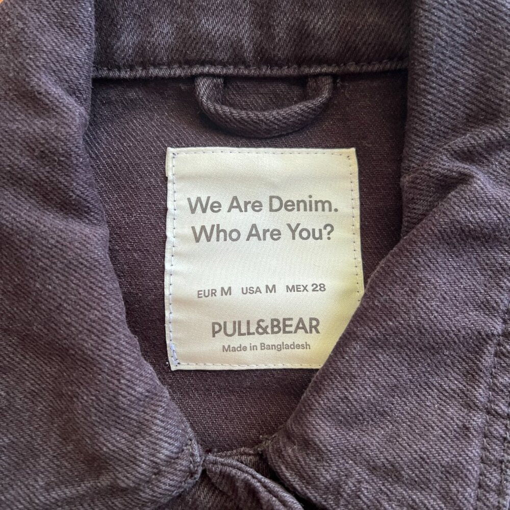 Pull&Bear Black Denim Jacket Size M View 5